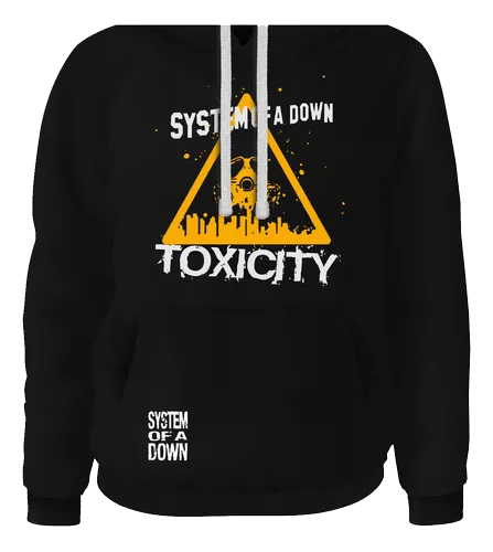 Buzo negro oficial de System of a Down con triángulo amarillo