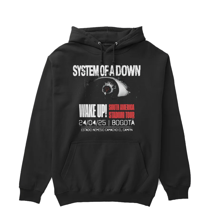 Buzo negro oficial del Wake Up Tour de System of a Down en Sudamérica